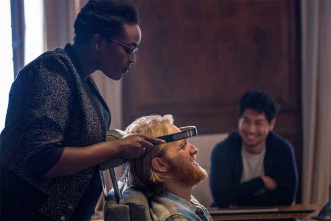 Wunmi Mosaku, Wyatt Russell, Ken Yamamura in Black Mirror Wunmi Mosaku, Wyatt Russell, Ken Yamamura in Black Mirror