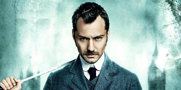 Jude Law auf dem Poster zu Sherlock Holmes