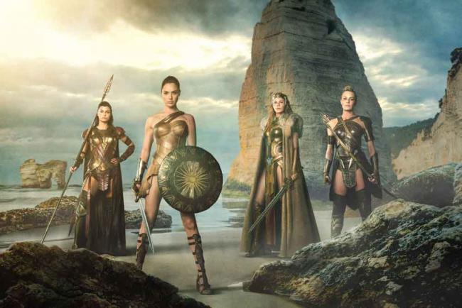  LISA LOVEN KONGSLI as Menalippe, GAL GADOT as Diana, CONNIE NEILSEN as Hippolyta and ROBIN WRIGHT as Antiope in Warner Bros. Pictures' "Wonder Woman," a Warner Bros. Pictures release.