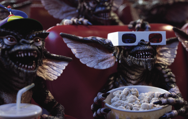 Gremlins mit 3D-Brillen im Kino