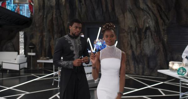 Chad Boswick & Letitia Wright in Black Panther Chad Boswick & Letitia Wright in Black Panther