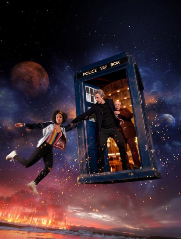 Bill, Twelve und Nardol auf dem Promobild zu Doctor Who Staffel 10