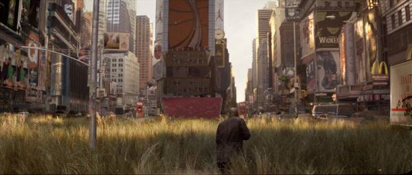 postapokalyptisches, mit Gras überwuchertes New York
