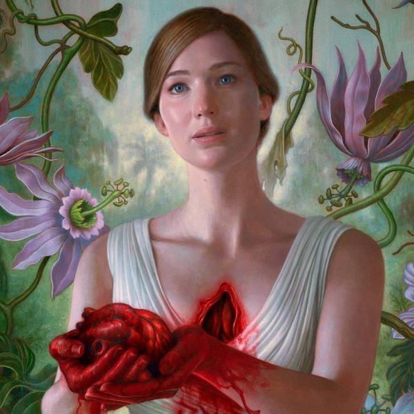 Jennifer Lawrence zeigt Herz auf Plakat zum Psycho-Horror Mother!