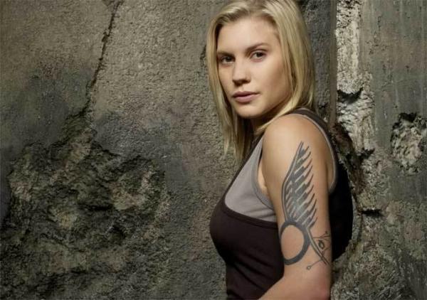 Katee Sackhoff als Kara "Starbuck" Trace in Syfys BSG
